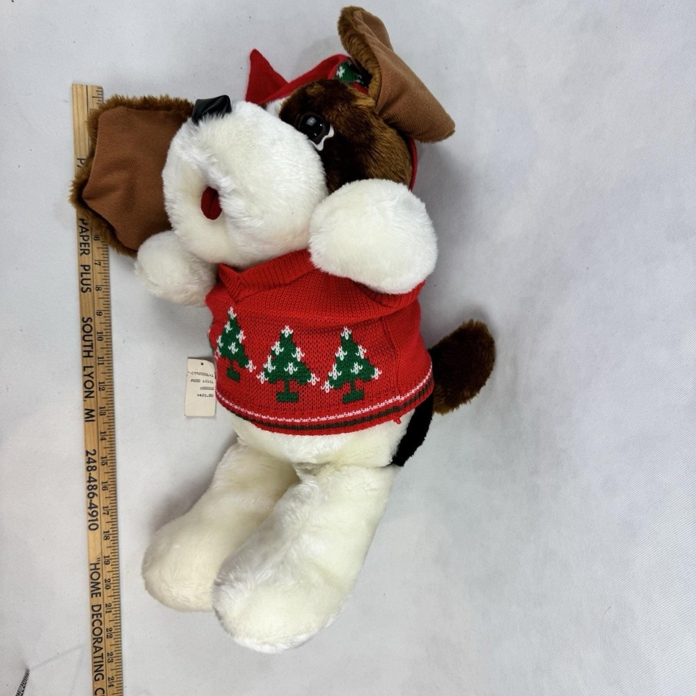 Vintage 1986 Commonwealth St. Bernard Plush Dog – 19" Brown & White - Picture 10 of 10